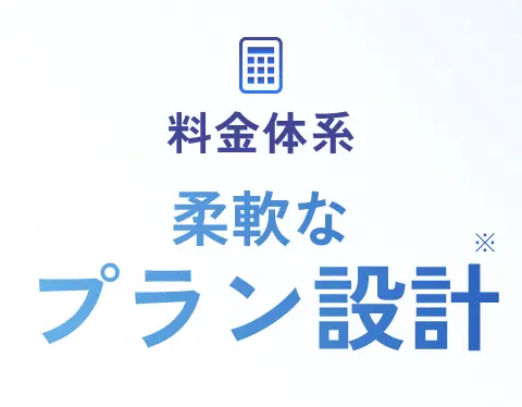料金体系 柔軟なプラン設計
